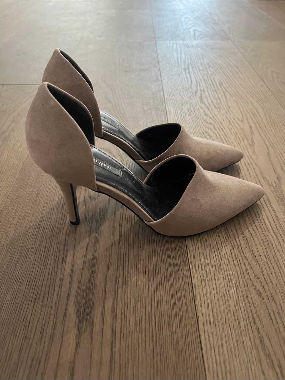 Forever 21 Taupe D'Orsay Pointed-Toe Heels